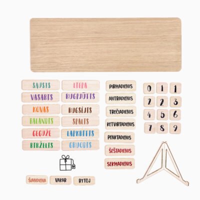 Mini Calendar set: 31 magnets + mini board + stand