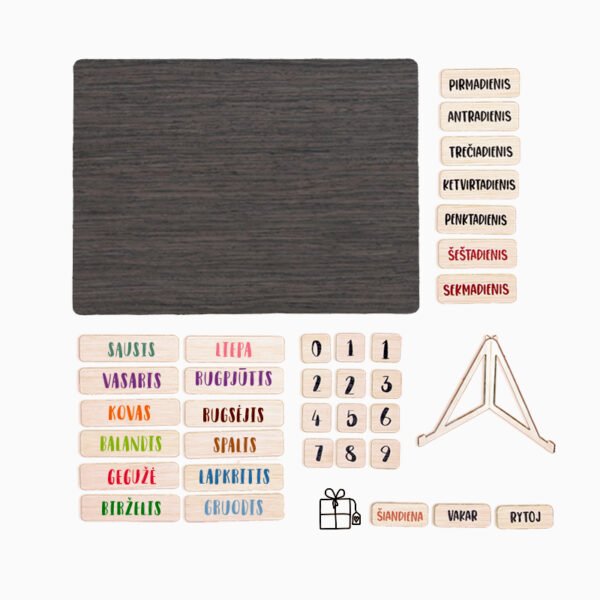 Medium Calendar set: 31 magnets + mini board + stand