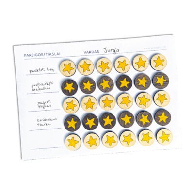 20 Wooden Reversible Magnets "Stars"
